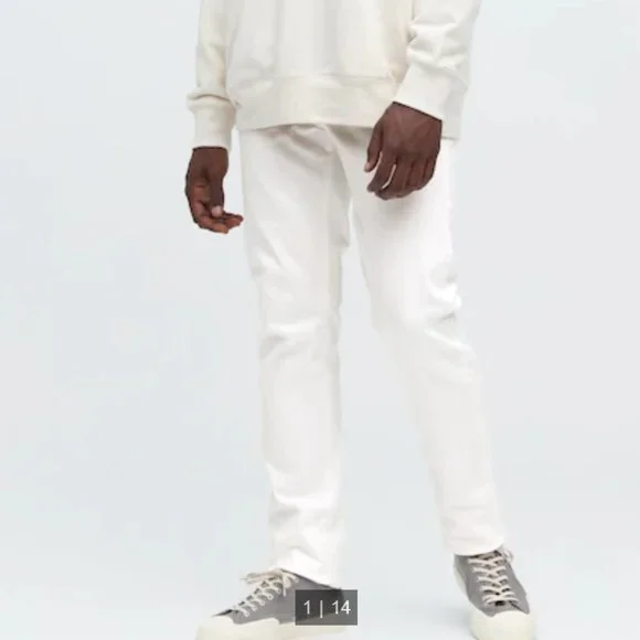 Uniqlo Jeans Uniqlo Mens White Slim Fit Jeans Poshmark